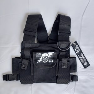 Zen Devils - The Thunder Pilot Chest Bag Skull Tactical Urban Ninja Techwear Warcore Darkwear Cyberpunk