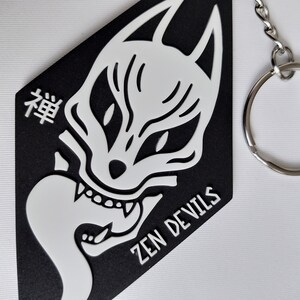 Zen Keychain Zen Devils - the Kitsune Glow-in-the-dark Keychain Skull Demon Darkwear ...