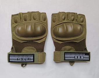 Zen Devils - Los guantes de ametralladora [verde militar] Techwear Warcore Tacticool Equipo táctico Mitones militares sin dedos