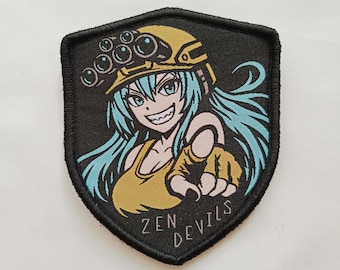 Zen Devils - サンドストーム・ワイフ フック＆ループシールド タクティカル モラール織りパッチ デザートミリタリー