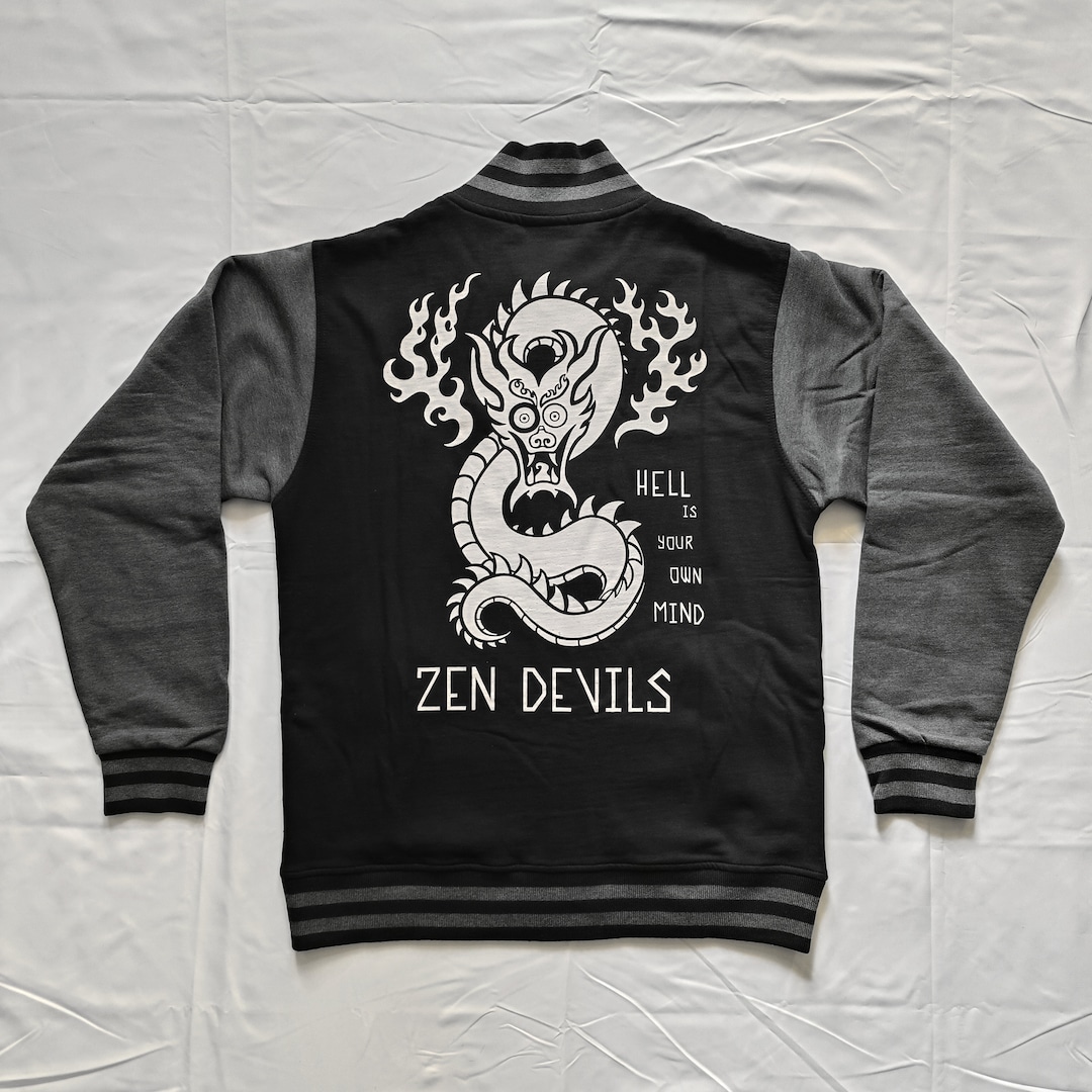 [LUV IS TRUE]★CH DEVIL VARCITY JACKET CH DEVIL VARSITY JACKET (BLUE) - LUVISTRUE | 60% - Asian
