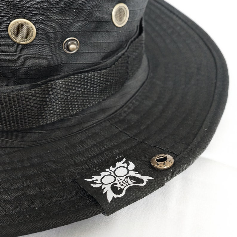 Casquette Bucket Zen Devils Black - Vision Nocturne - Techwear Goth Skull - Neuf
