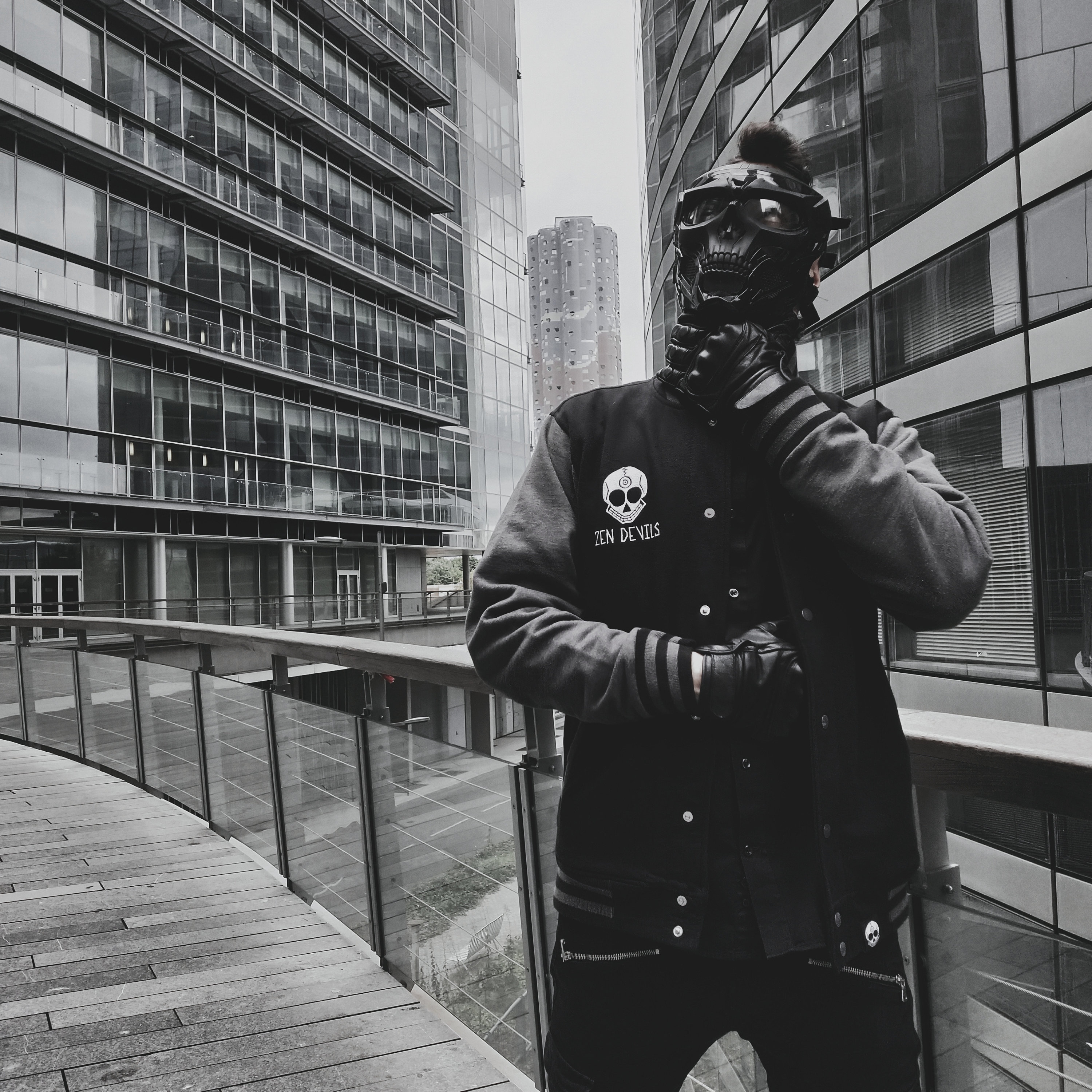 Zen Devils - Dragon Varsity Jacket Hell Mind Embroidered Skull