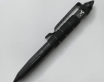 Zen Devils - The Radioactive Tactical Pen EDC Black Stainless Steel Engraved Self-Defense Glass Breaker