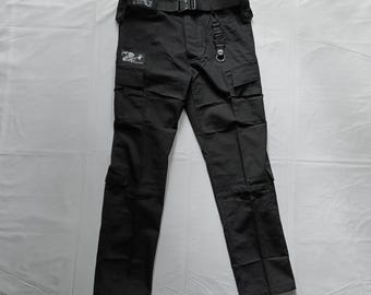 Zen Devils - The Combat Uniform Pants [black] ACU RipStop Belt Keychain Techwear Tactical Military