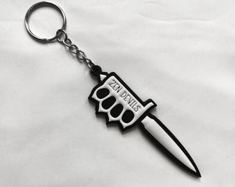 Zen Devils - The Trench Knife Glow-in-the-Dark Keychain WW1 Tactical Gear Warcore Tacticool Knuckle Duster Techwear Darkwear