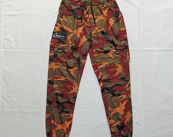 Zen Devils - The Hazardous Environment Pants [orange camo] Cargo Sweatpants Techwear Tactical Military Hunting Hunter Camouflage