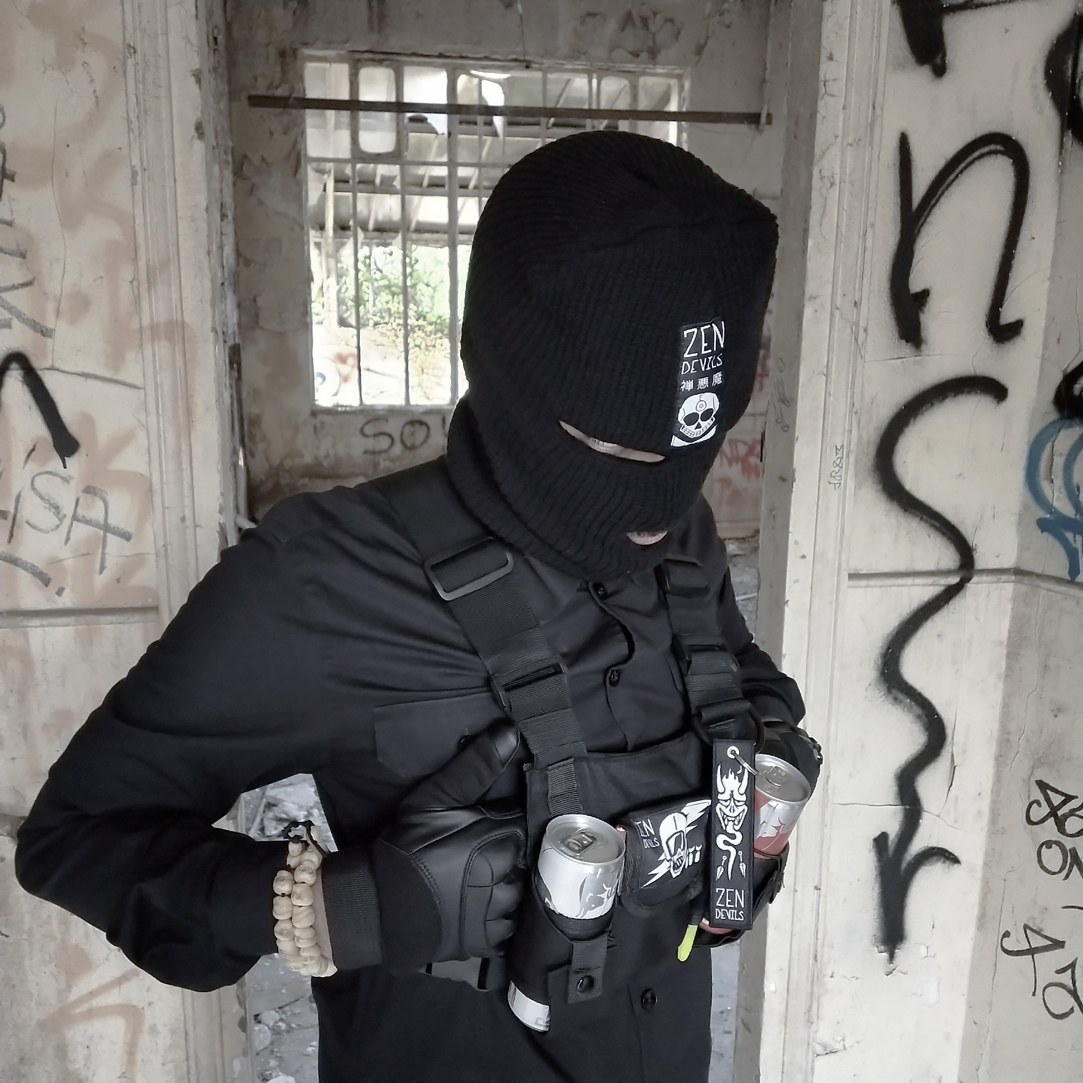 Zen Devils - Full Machine Gun Gloves Black Techwear Warcore
