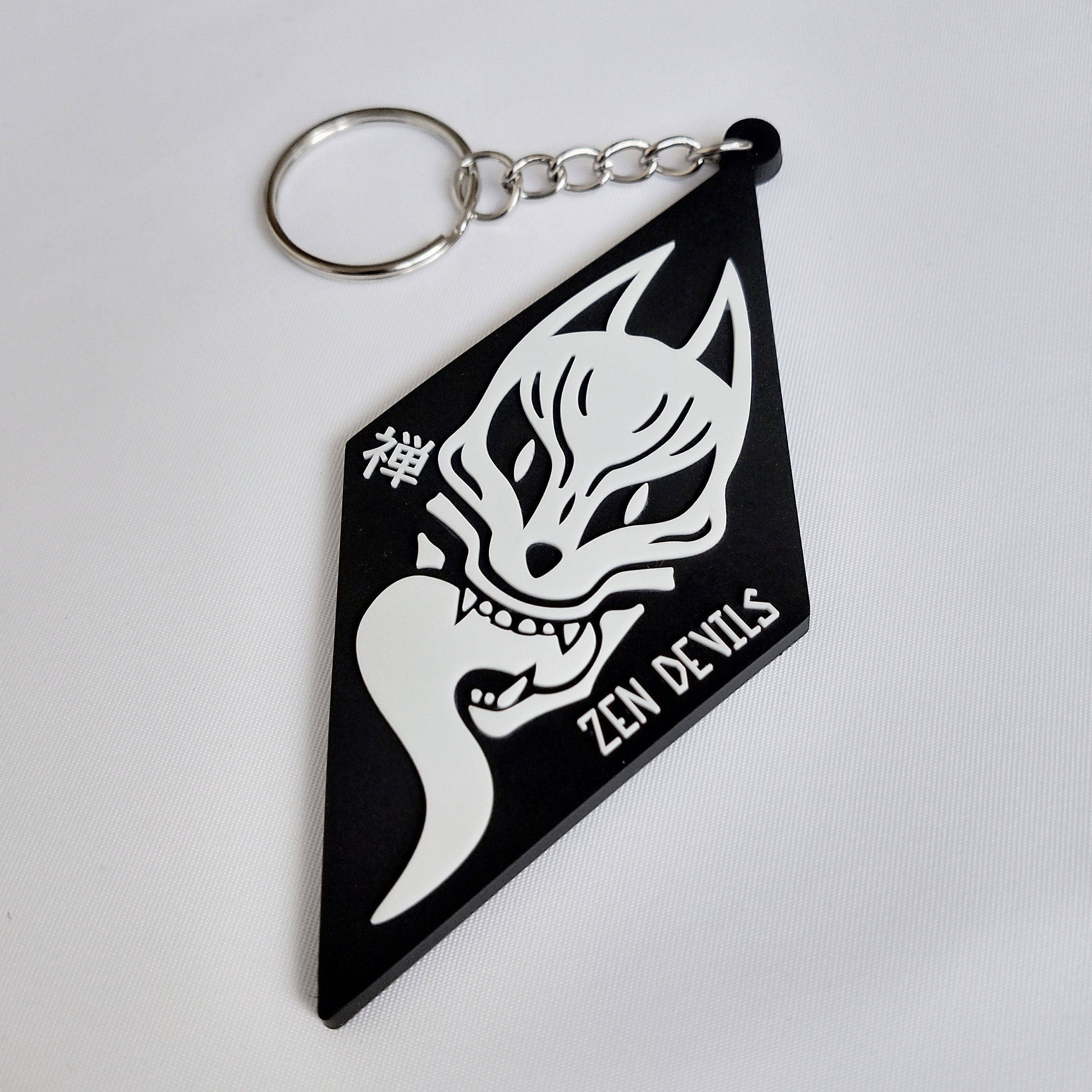 Zen Keychain Zen Devils - the Kitsune Glow-in-the-dark Keychain Skull Demon Darkwear ...