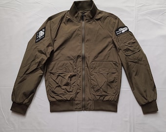 Zen Devils - The Flight Bomber Jacket [army green] Tactical Pilot Embroidered Techwear Military Skull Snake