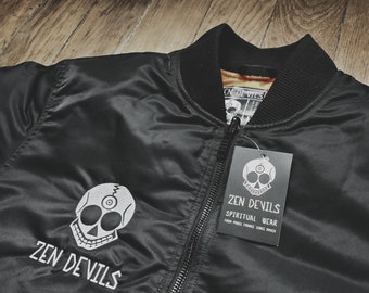 Zen Devils - the Wolf Bomber Jacket Embroidered Skull
