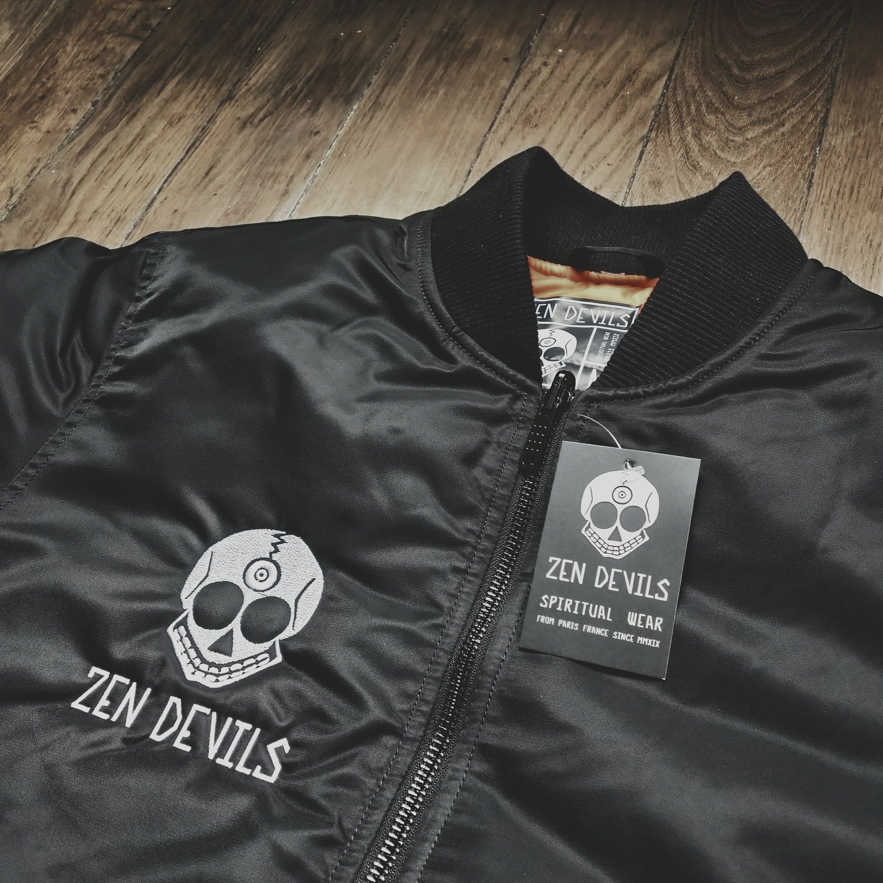 Zen Devils - the Wolf Bomber Jacket Embroidered Skull