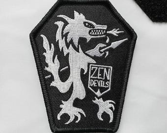 Zen Devils - The War Wolf Hook & Loop Coffin Tactical Morale Embroidered Patch Techwear