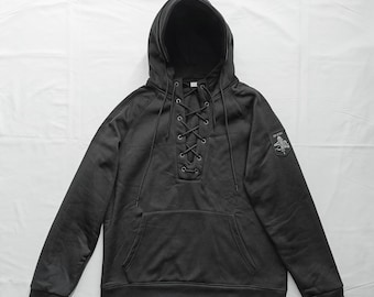 Zen Devils - The Arbalist Laces Hoodie Black Medieval Crossbowman Skeleton Skull Techwear Darkwear Gothic