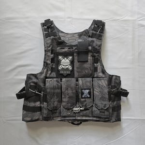 Zen Devils - The Trench Tactical Vest [black python] Plate Carrier Techwear Warcore Tacticool WW1 Armor Military Molle Pouches Camo