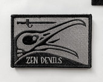 Zen Devils - The Skull Crow Bayonet Hook & Loop Patch WW1 Morale Techwear Tactical Warcore Darkwear Tacticool