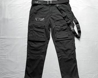 Zen Devils - The Doomsday Pants 16 Pockets RipStop MOLLE Belt Sling Techwear Darkwear Tactical Warcore Tacticool Military Cyberpunk