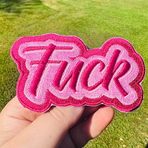 Funny Embroidered Sew On Patch: Pink Jacket Patch