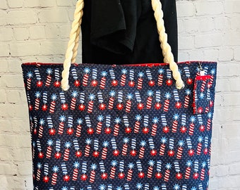 Beach Bag, Tote, Travel Bag, Gym Bag, Picnic Bag, America Bag, Mothers Day Gift