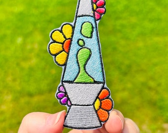 Lava Lamp Sew On Patch: 70s Style Embroidered Patch