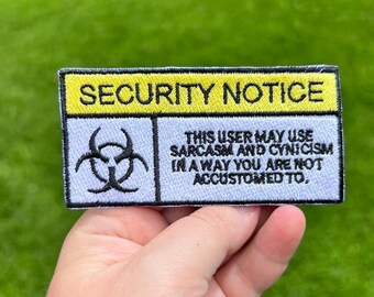 Sarcasm Cynicism Patch: Funny Embroidered Sew-On Patch
