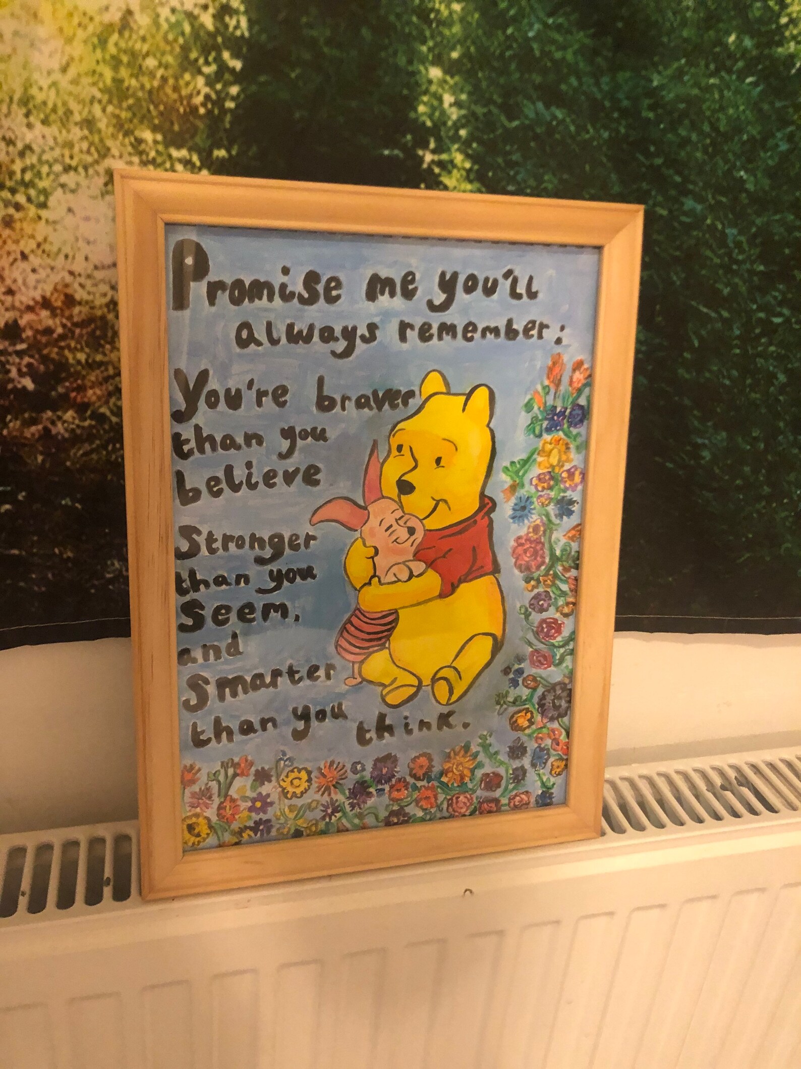 Winnie the Pooh Original Acrylic Painting Framed Nursery Artwork