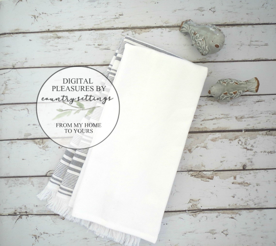Blank Kitchen Dish Towel Mockup White Towel Mockup Styled Etsy