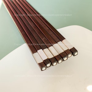 Handcrafted Engraved Name Mother-of-pearl White Pearl Personalized Wooden Chopstick Christmas Gift Japanese Style Reuse Safe for Health