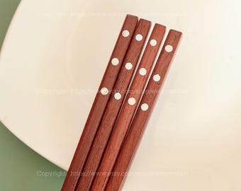 Handgefertigte Gravierte Name Perlmutt Inlay Drei Punkt Personalisierte Hölzern Essstäbchen Weihnachtsgeschenk Japanischen Stil Wiederverwendung Sicher für die Gesundheit