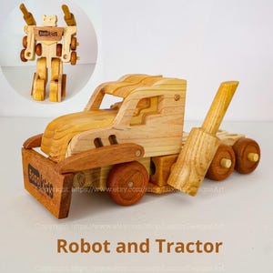 DIY Wooden Optimus Prime Robot Toy Personalized Transforming Truck Puzzle, Montessori-Inspired Building Blocks Perfect Safe Gifts For Kids