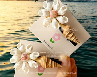 Seashell Hair Clip Mermaid-core Seashell Hair Pin Handcraft Mermaid Seashell Natural Seashell Bridal Hair Accessories Beach Mermaid Hair H2
