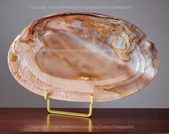 Mother of Pearl Seashell Dish Jewelry Tray for Candy Dish, Home Décor, Collectible Dish Decorative Giant Shell Dish Pink Shell Dish Beach