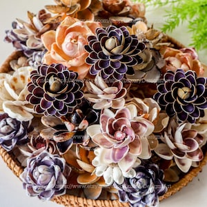 Handmade Seashell Flower from Seashell Natural Seashell Flowers Coastal Home Decor Housewarming Gift Seashell Flower Beach Wedding Decor
