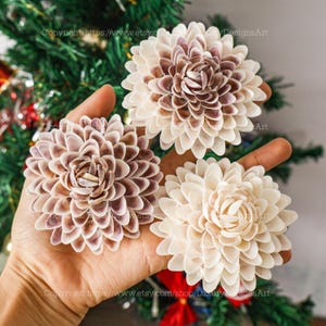 Seashell Chrysanthemum Flower Handmade Flowers from Seashell Natural Seashell Coastal Home Decor Purple White Seashell Flower Wedding Decor