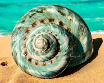 Snail Shell for Home Decor Natural Seashell, Conch, Turbo Shell, Green Shell, Jade Turbo Shell Snail Shell Spiral Shell Big Seashell