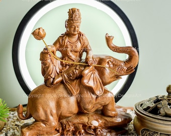 Buddha Statue Small for Home, Samantabhadra Bodhisattva Statue, Mercy, Enlightenment, Buddha Statue for Compassion, Buddha Statue