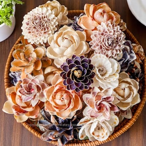 Seashell Flower Handmade from Seashell Natural Seashell Flowers Coastal Home Decor Housewarming Gift Seashell Flower Beach Wedding Decor
