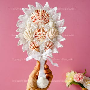 Specchio a conchiglia con anima di sirena Specchio a conchiglia Regalo per lei Oceano Unico artigianale Specchio a conchiglia con sirena Specchio per matrimonio Conchiglia naturale M9