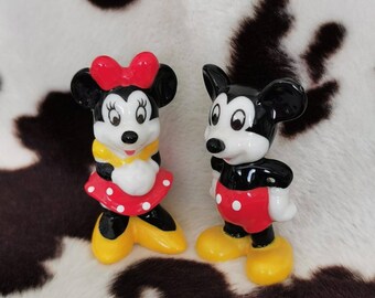 Vintage Disney Miniature Mickey and Minnie Mouse duo ornament decorations. Bone china made in Taiwan. Bought in 1990's.