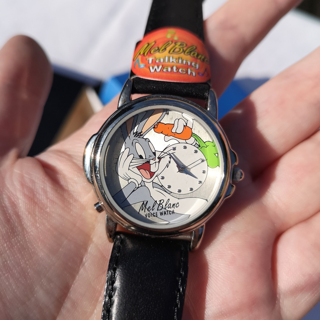 その他 Looney Tunes Mel Blanc Voice Watch Vintage Warner Bros Bugs Bunny Talking Watch Mel Blanc RARE 1998