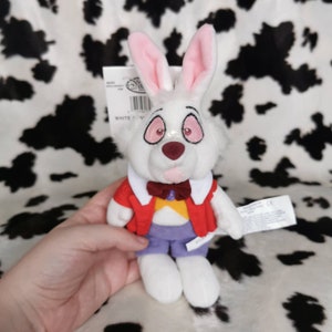 Vintage Disney White Rabbit Alice in Wonderland Bean Bag Plush Soft Toy RARE