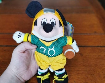 Vintage Disney amerikansk fotboll Musse Pigg säckpäls mössa plysch mjukisdjur nallebjörn