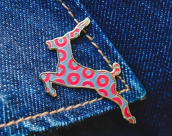Antelope Donut Phriendship Gold Enamel Hat Pin, Vintage 90s Hipppie Phan Art, Psychedelic Shakedown Jewelry, Jam Band Music Festival Gift