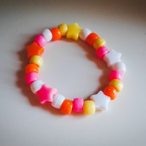 KANDI KORN #1 Raver Bracelet, Pastel Aesthetic Beaded Kandi Pony Bead Single, 90s Aesthetic Kawaii Friendship Fairy Music Festival Plur Gift