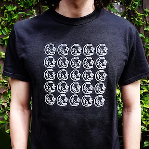 BLACK &quot;Crescent Moon&quot; Screenprinted T-Shirt, Vintage Acid Blotter Art, Albert Hofmann, Music Festival Tee, Psychedelic Hippie Raver Deadhead