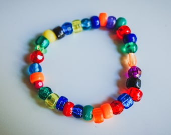 HARD KANDI #3 Raver Friendship Bracelet, 90s Kawaii Pony Bead Bracelet, Magick Aesthetic, Pixie Nymph Goth, Music Festival Plur Rave Gift