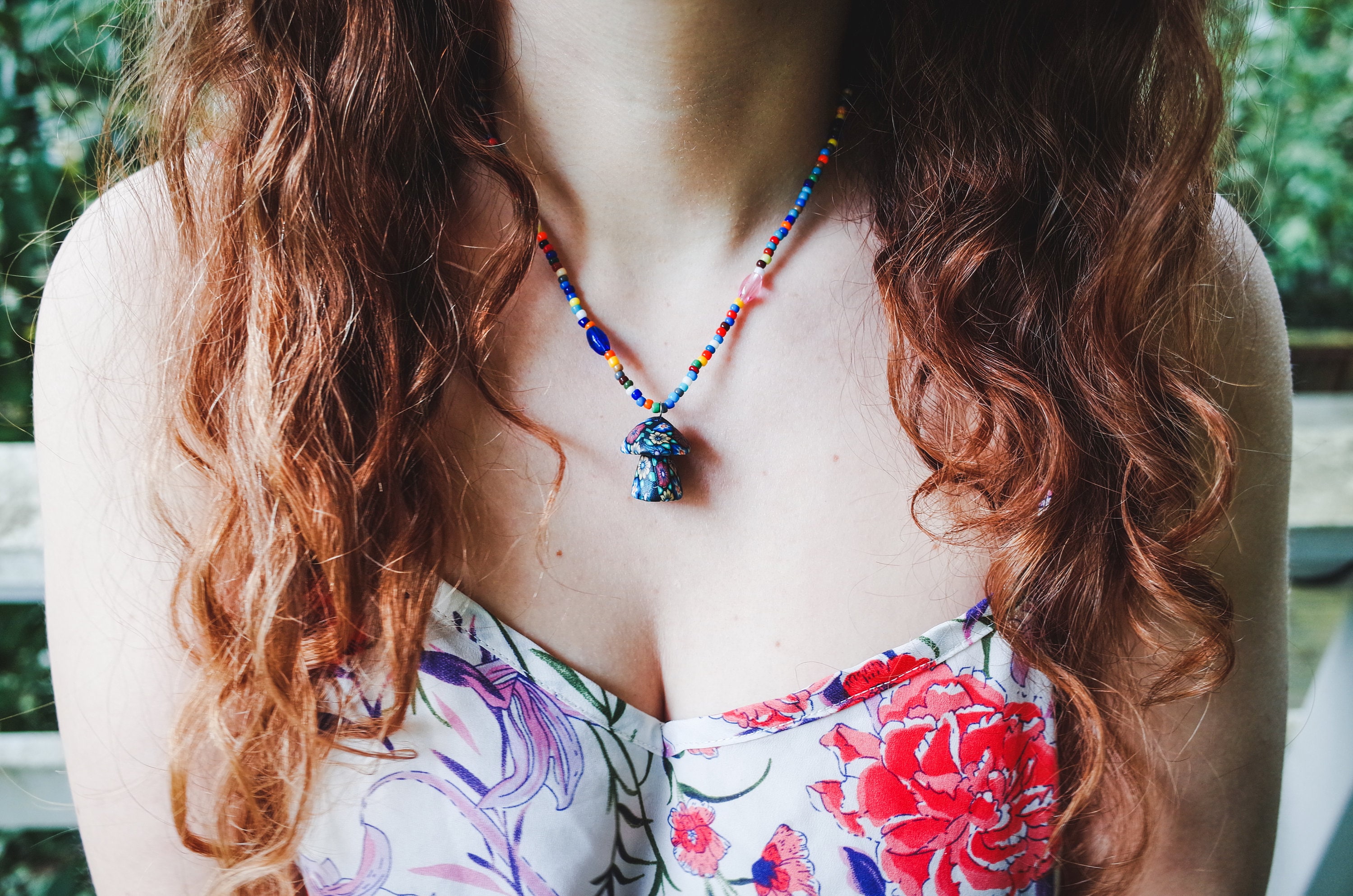 アクセサリー 90s Vintage Two Mushroom Design Necklace Vintage 90s Magic Mushroom Necklace, Hippie Jewelry