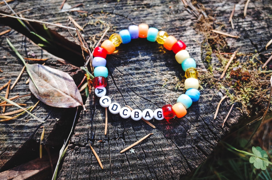 ACDC BAG Phriendship Kandi Bracelet, Vintage 90s Hippie Jewelry Gift ...