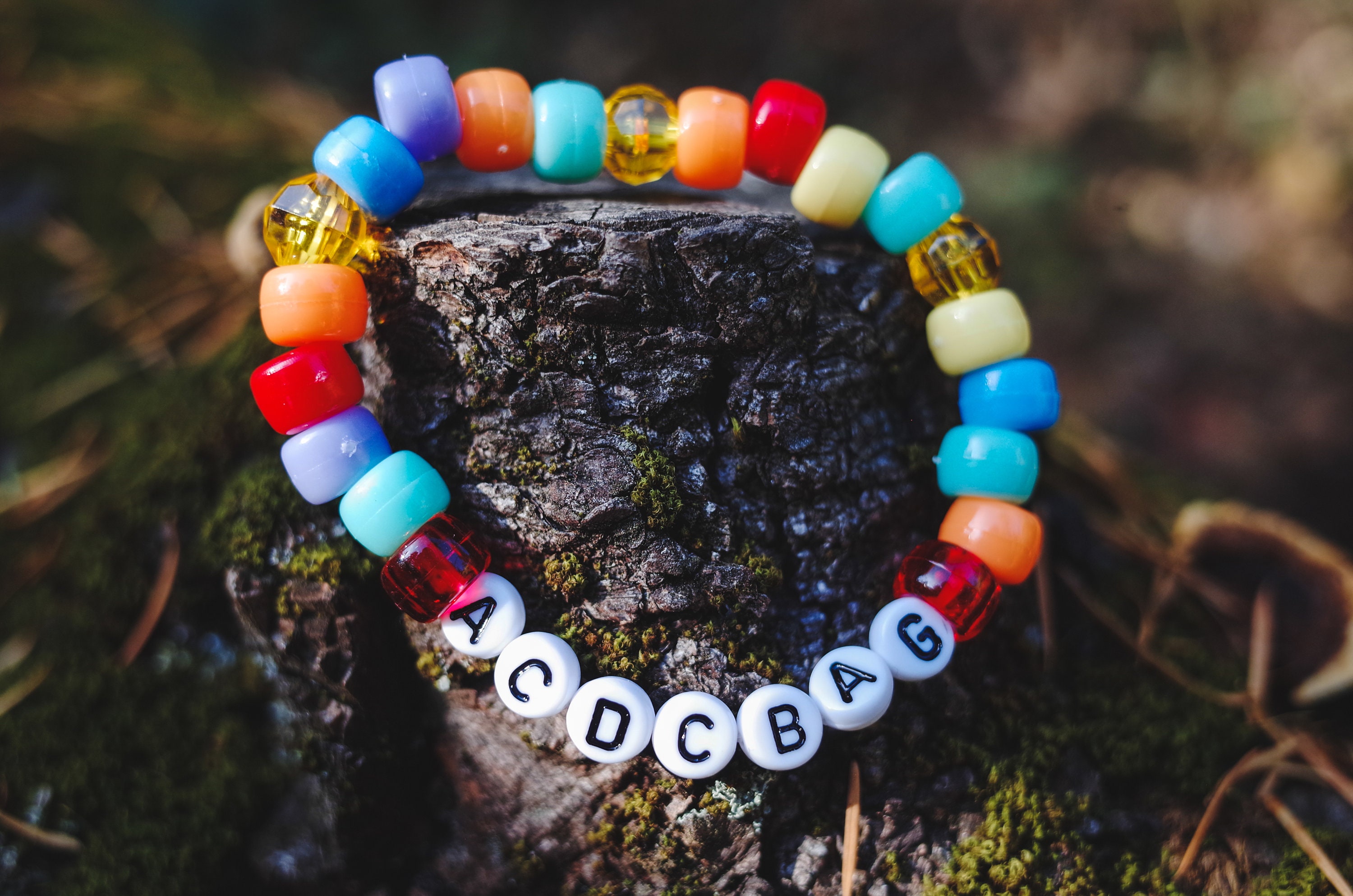 ACDC BAG Phriendship Kandi Bracelet, Vintage 90s Hippie Jewelry Gift ...