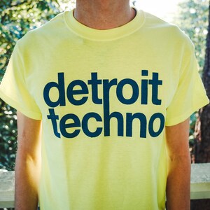 Neon DETROIT TECHNO Screenprinted T-Shirt, Midwest Acid Raver, Chicago House, Drum N Bass Jungle, UK Garage, Trance, Psytrance, Plur 90s image 2